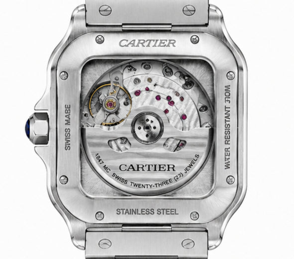 Cartier Santos Medium Blue Sunburst Dial Automatic