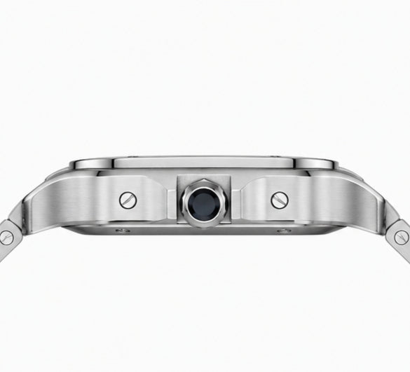 Cartier Santos Automatic Black Dial Stainless Steel Watch